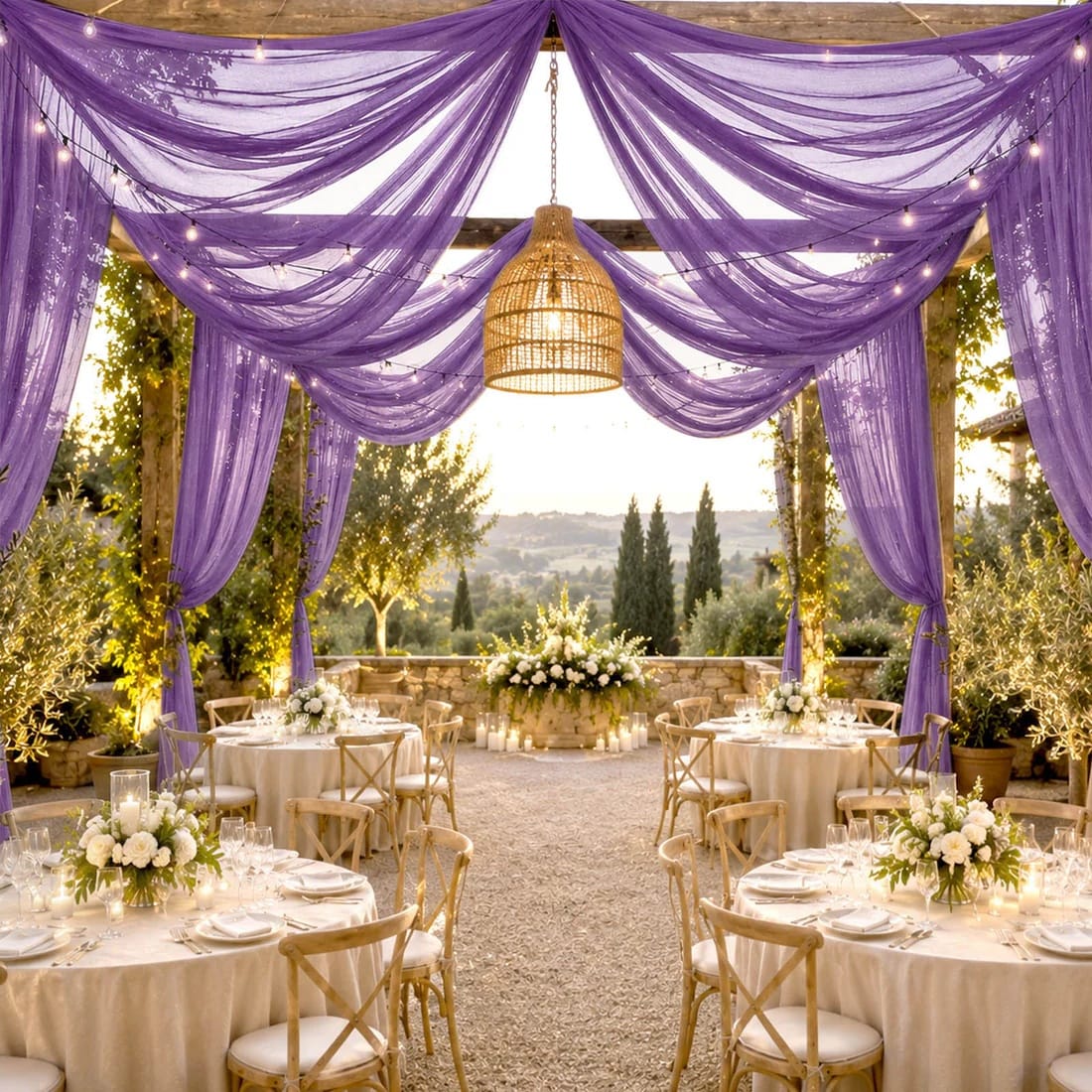10 ft x 32 ft Extra Long Ceiling Drape Panel Wedding Backdrop
