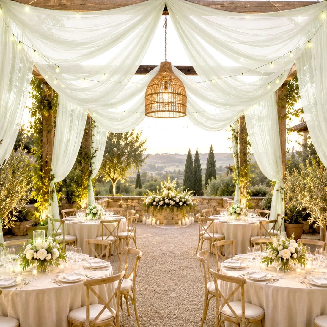 10 ft x 32 ft Extra Long Ceiling Drape Panel Wedding Backdrop