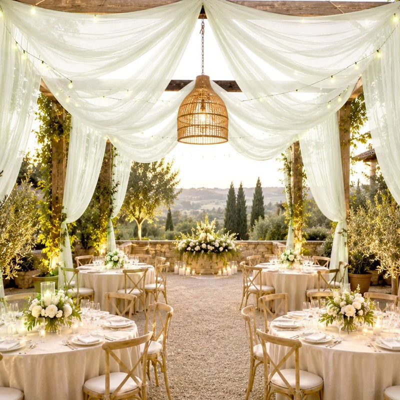 10 ft x 32 ft Extra Long Ceiling Drape Panel Wedding Backdrop