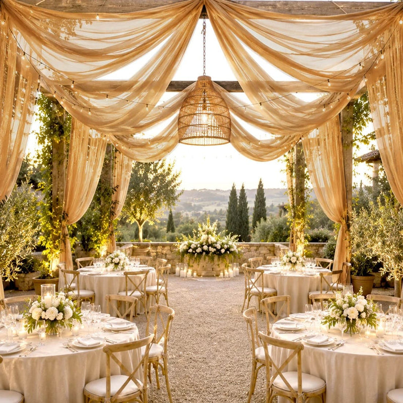 10 ft x 32 ft Extra Long Ceiling Drape Panel Wedding Backdrop