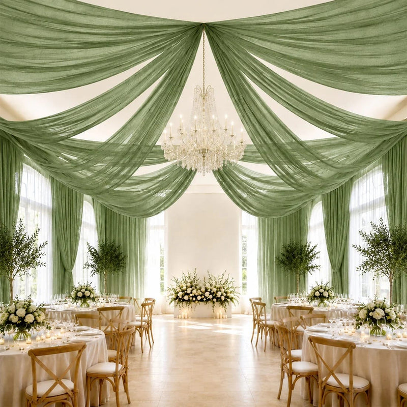 10 ft x 32 ft Extra Long Ceiling Drape Panel Wedding Backdrop