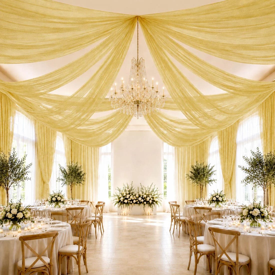 10 ft x 32 ft Extra Long Ceiling Drape Panel Wedding Backdrop