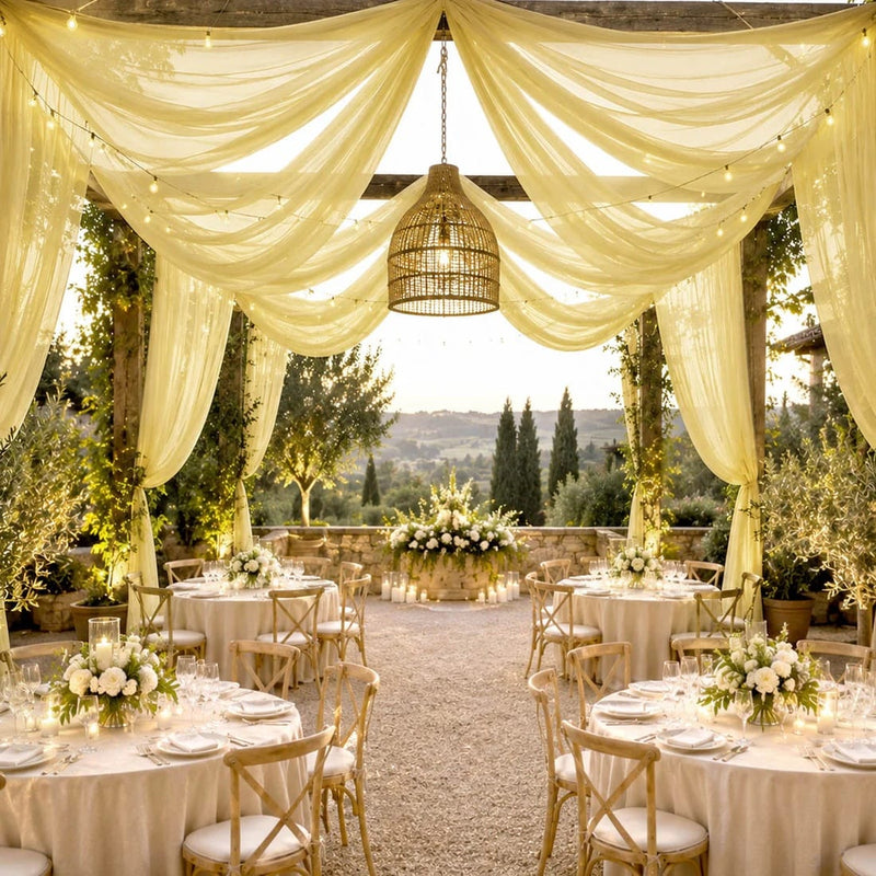 10 ft x 32 ft Extra Long Ceiling Drape Panel Wedding Backdrop
