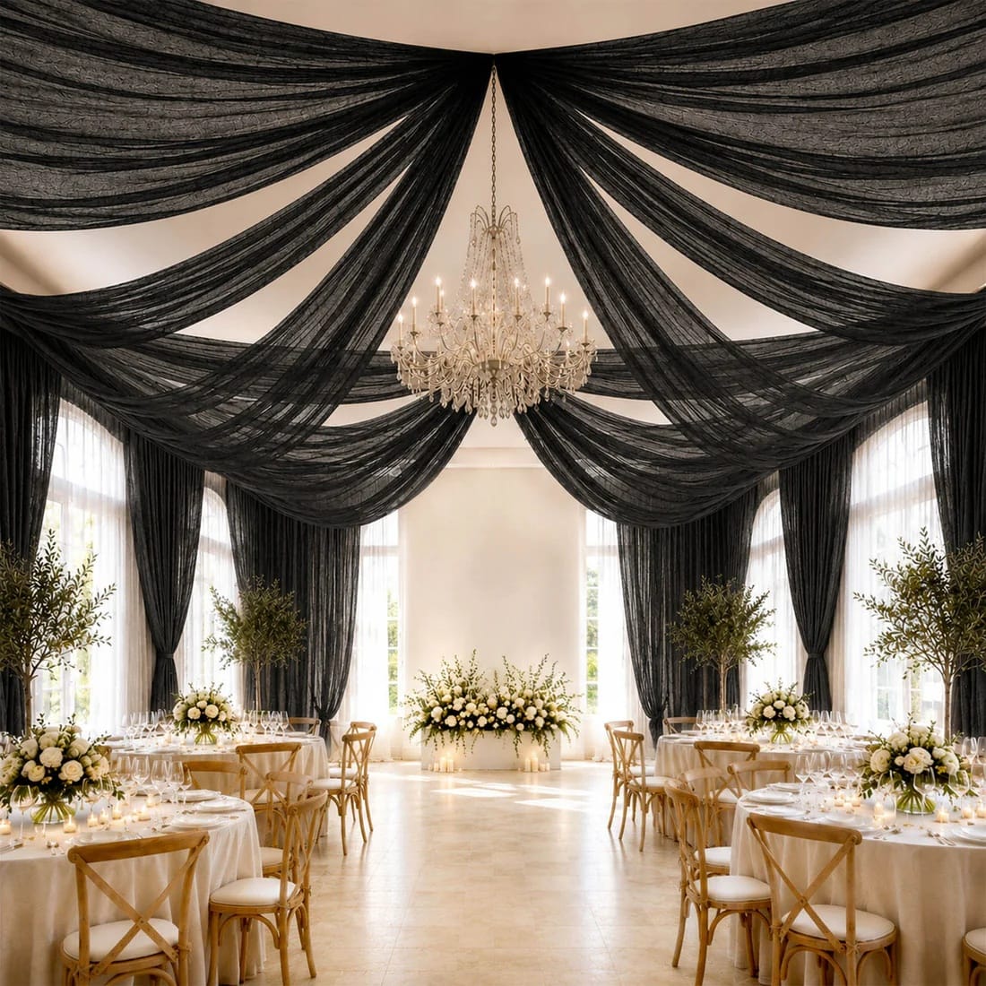 10 ft x 32 ft Extra Long Ceiling Drape Panel Wedding Backdrop