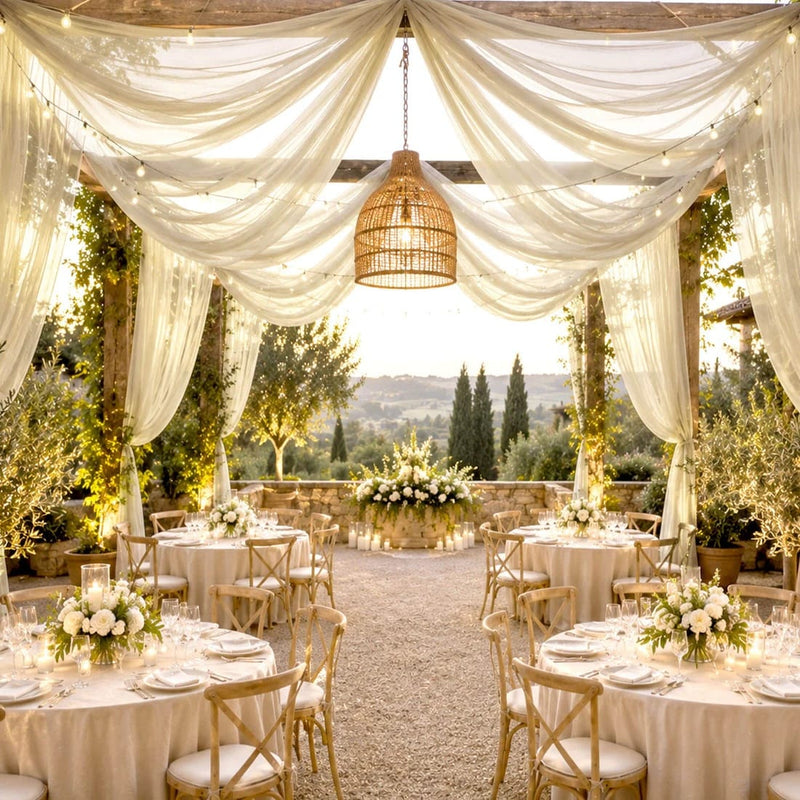 10 ft x 32 ft Extra Long Ceiling Drape Panel Wedding Backdrop