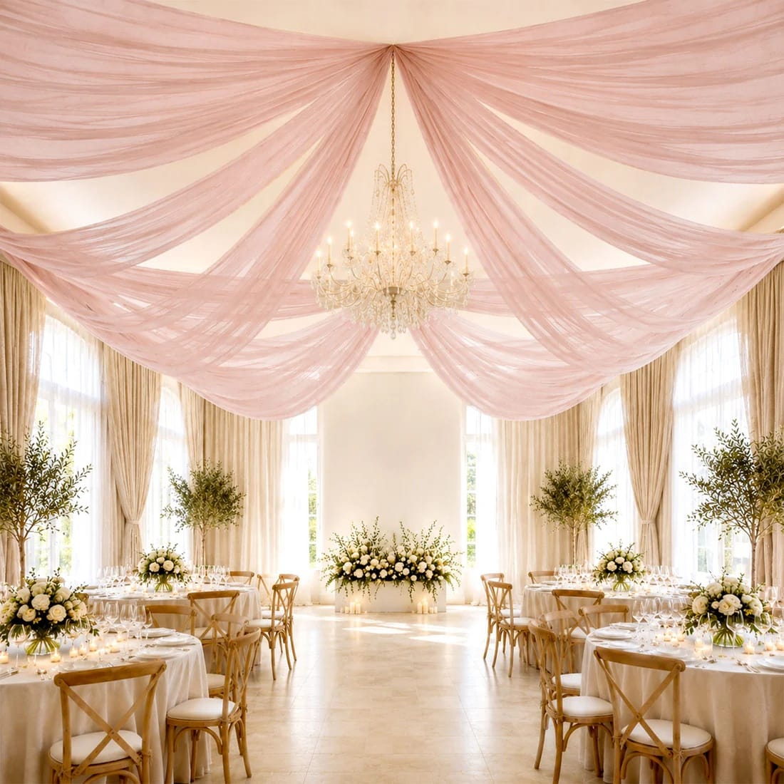 10 ft x 32 ft Extra Long Ceiling Drape Panel Wedding Backdrop