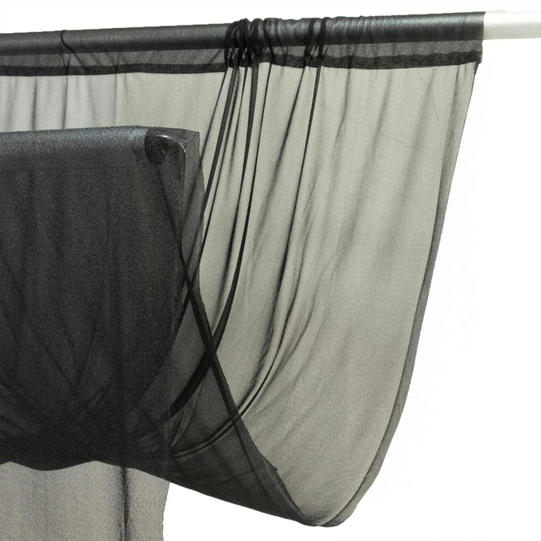 10 ft x 32 ft Extra Long Ceiling Drape Panel Wedding Backdrop CUR_PANCHIF01_10X32_BLK