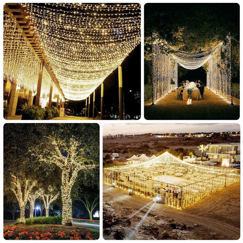 10 ft x 40 ft LED Curtain String Lights - Warm White LEDSTR03_10X40_CLR