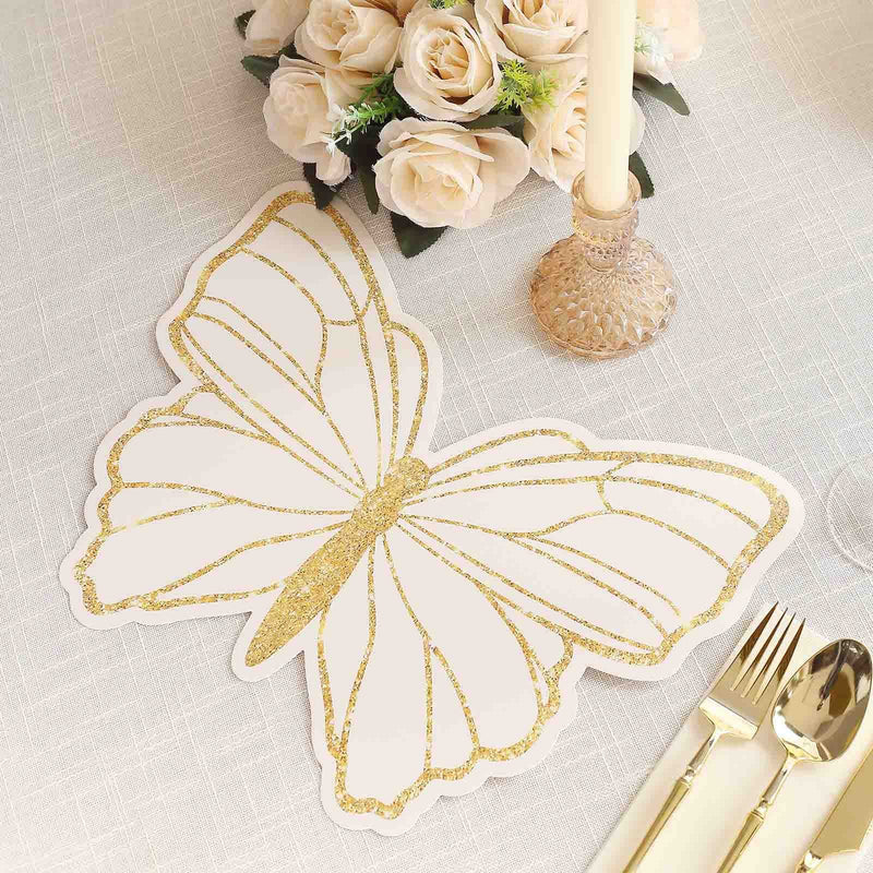 10 Glitter Butterfly Cardboard Paper Placemats