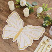 10 Glitter Butterfly Cardboard Paper Placemats - Pink and Gold