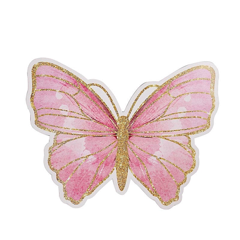 10 Glitter Butterfly Cardboard Paper Placemats - Pink and Gold DSP_CHRG_BUT01_PINK