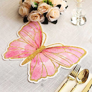 10 Glitter Butterfly Cardboard Paper Placemats - Pink and Gold DSP_CHRG_BUT01_PINK