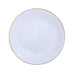 10 Glossy Round Plastic Salad and Dinner Plates with Gold Rim - Disposable Tableware DSP_PLR0018_10_WHGD