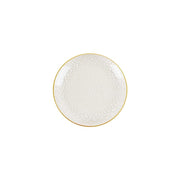 10 Glossy Round Plastic Salad and Dinner Plates with Gold Rim - Disposable Tableware DSP_PLR0018_7_GLGD