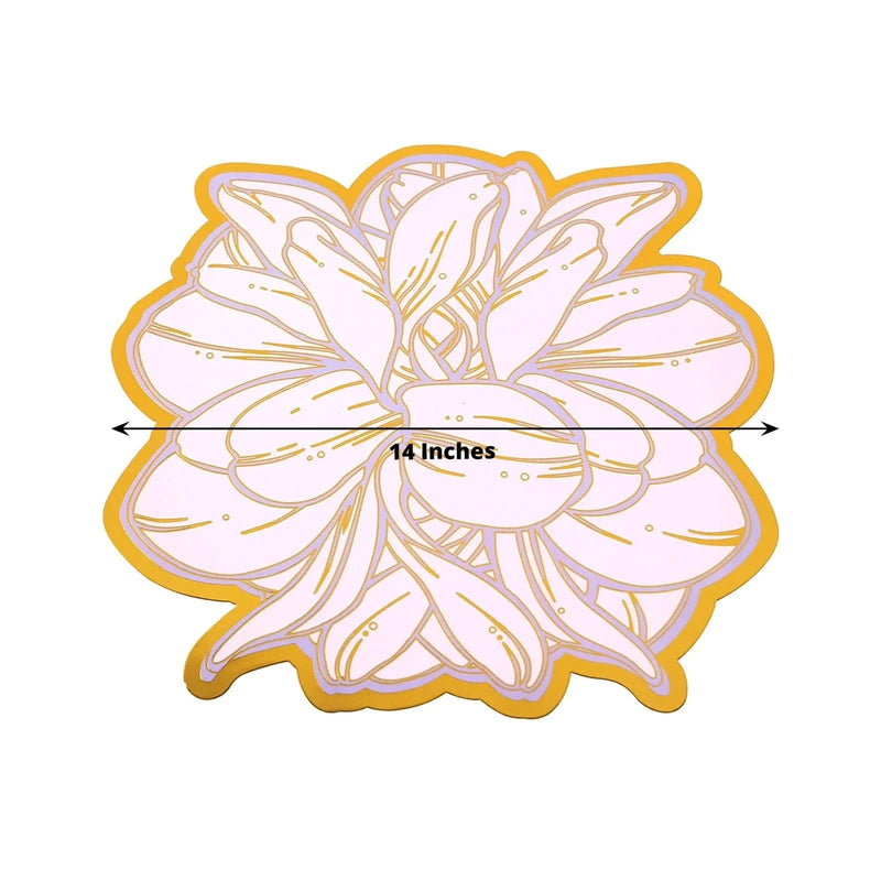 10 Lavender Peony Flower Print with Gold Foil Edges Cardboard Placemats - Lilac DSP_CHRG_PEO02_LAV