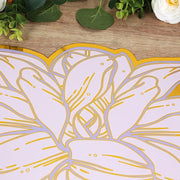 10 Lavender Peony Flower Print with Gold Foil Edges Cardboard Placemats - Lilac DSP_CHRG_PEO02_LAV