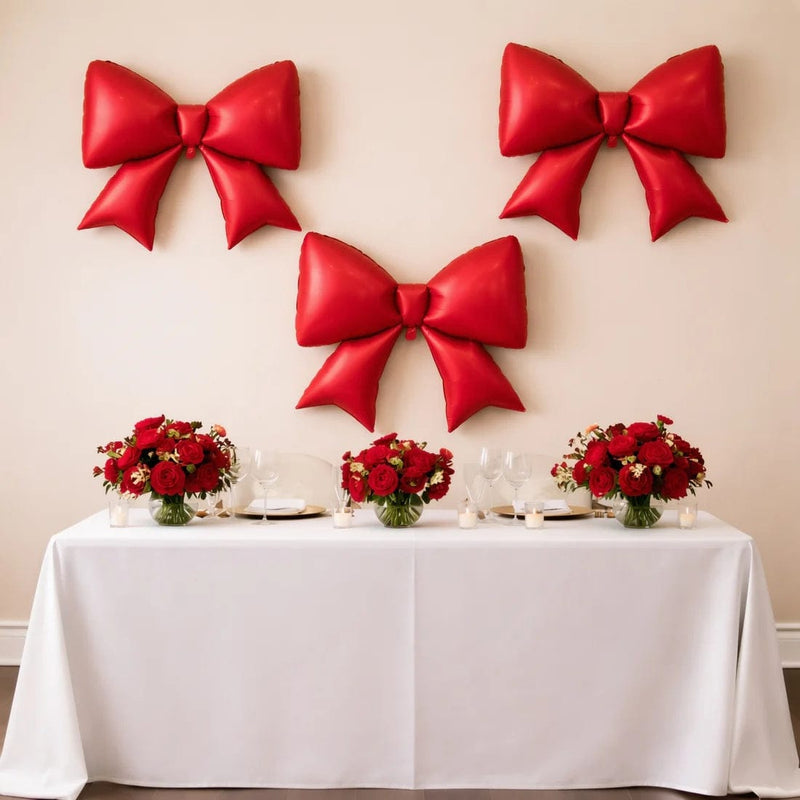 10 Matte 29" x 27" Large Bow Mylar Foil Balloons