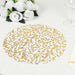 10 Mesh Organza Round Placemats with Gold Foil Leaf Vines - White PLMAT_MET14_GOLD