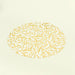 10 Mesh Organza Round Placemats with Gold Foil Leaf Vines - White PLMAT_MET14_GOLD