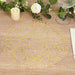10 Mesh Organza Round Placemats with Gold Foil Leaf Vines - White PLMAT_MET14_GOLD