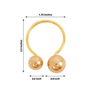 10 Metal 2.5" Napkin Rings with White Faux Pearls
