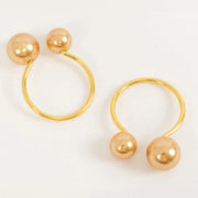 10 Metal 2.5" Napkin Rings with White Faux Pearls