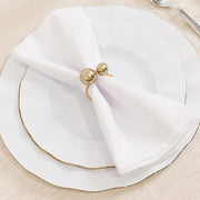 10 Metal 2.5" Napkin Rings with White Faux Pearls