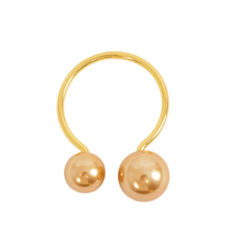 10 Metal 2.5" Napkin Rings with White Faux Pearls NAP_RING53_GOLD