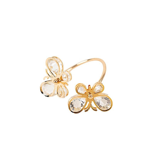 10 Metal Butterfly Napkin Rings with Crystal Diamond Accents - Gold NAP_RING_MET005_GOLD