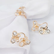 10 Metal Butterfly Napkin Rings with Crystal Diamond Accents - Gold NAP_RING_MET005_GOLD