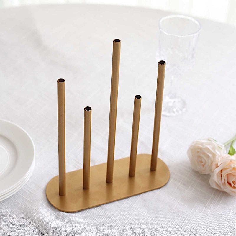 10" Metal Minimalist Bud Vase Centerpiece - Gold IRON_VASE_013_10_GOLD