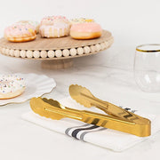 10 Metal Serving Tongs with Scalloped Edge