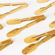 10 Metal Serving Tongs with Scalloped Edge