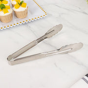 10 Metal Serving Tongs with Scalloped Edge