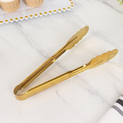 10 Metal Serving Tongs with Scalloped Edge
