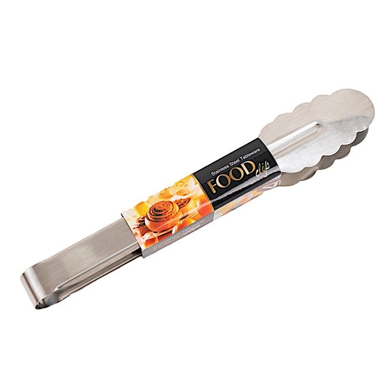 10 Metal Serving Tongs with Scalloped Edge DSP_SERV_002_9_SILV