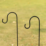 10 Metal Shepherds Hook Plant Hanger Stands - Black BKDP_HANG_MET01_4_BLK