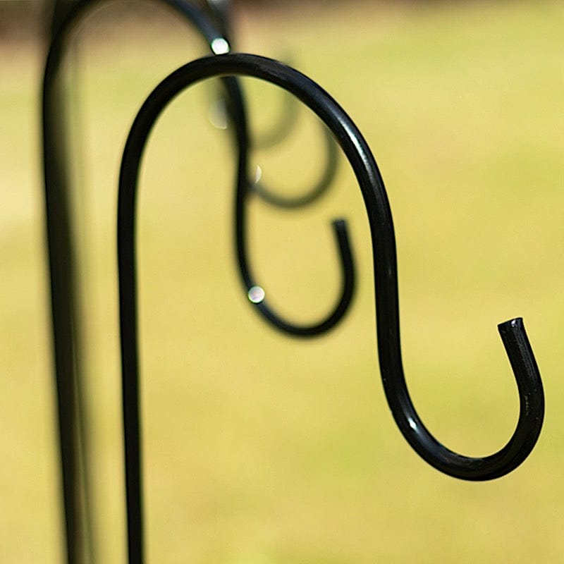 10 Metal Shepherds Hook Plant Hanger Stands - Black BKDP_HANG_MET01_4_BLK