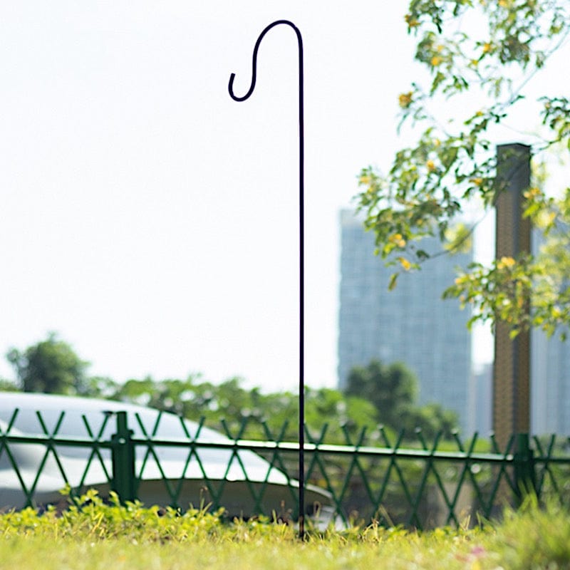 10 Metal Shepherds Hook Plant Hanger Stands - Black BKDP_HANG_MET01_4_BLK