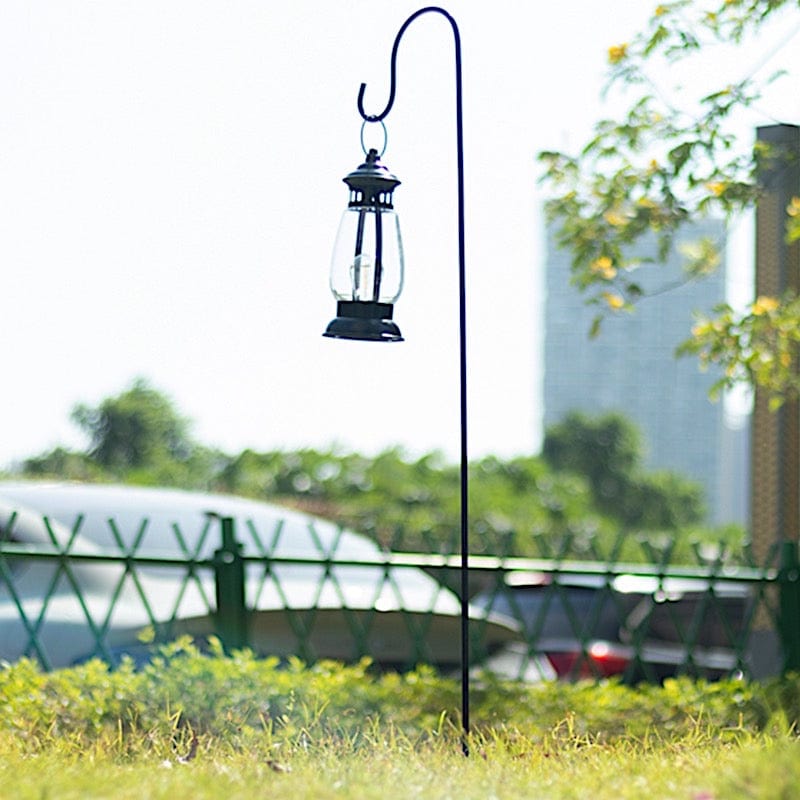 10 Metal Shepherds Hook Plant Hanger Stands - Black BKDP_HANG_MET01_4_BLK