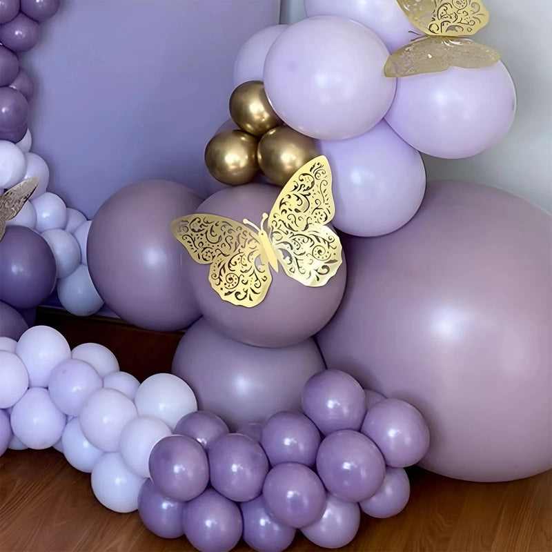 10 Metallic Foil 14"x20" 3D Butterfly Wall Decals DIY Stickers - Gold CONF_BUT03_20_GOLD