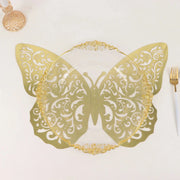 10 Metallic Foil 14"x20" 3D Butterfly Wall Decals DIY Stickers - Gold CONF_BUT03_20_GOLD