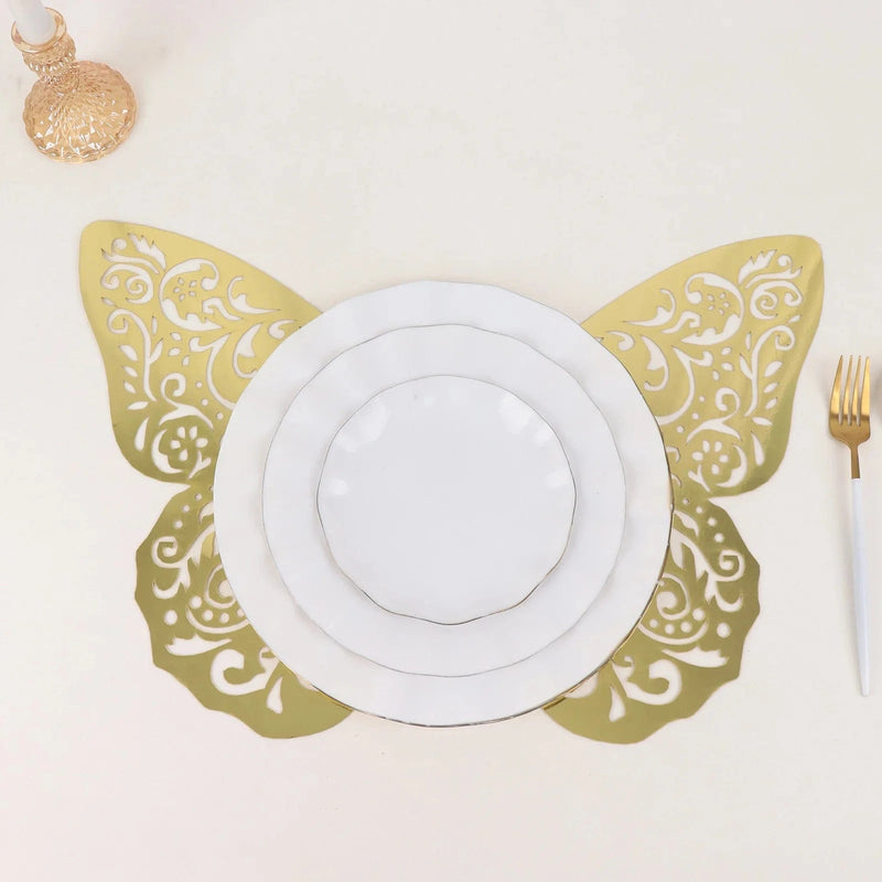 10 Metallic Foil 14"x20" 3D Butterfly Wall Decals DIY Stickers - Gold CONF_BUT03_20_GOLD