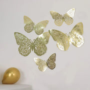 10 Metallic Foil 14"x20" 3D Butterfly Wall Decals DIY Stickers - Gold CONF_BUT03_20_GOLD