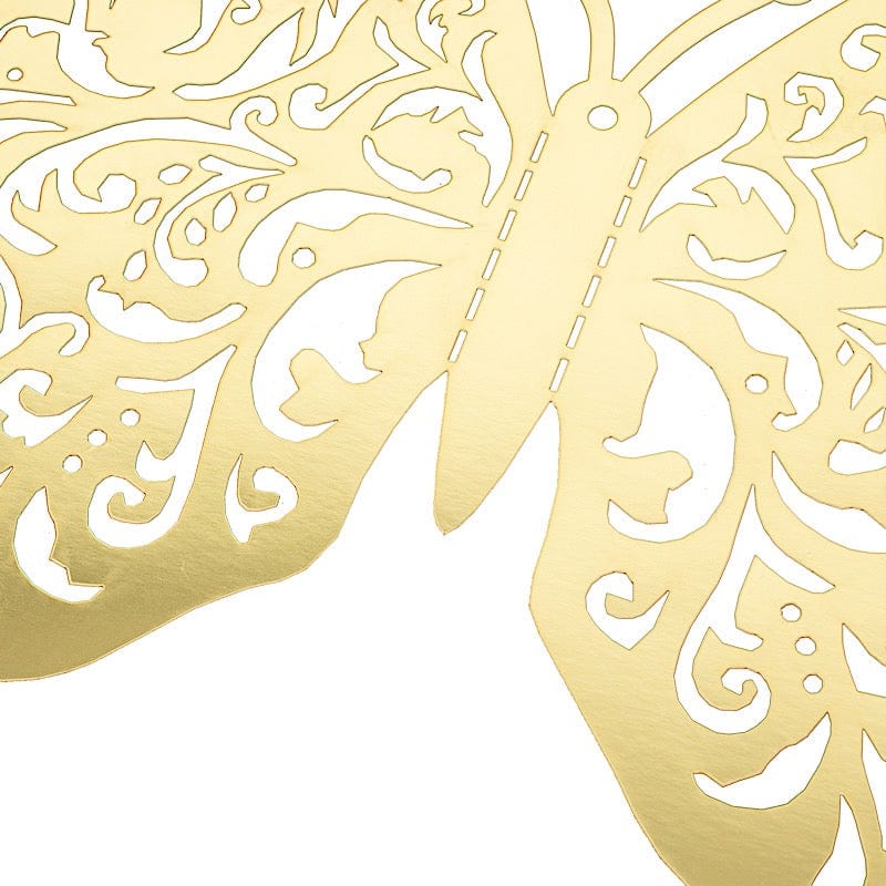 10 Metallic Gold Foil Large 3D Butterfly Wall Stickers