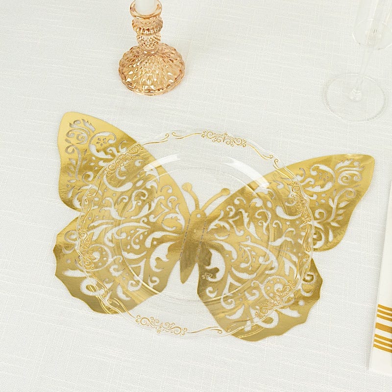 10 Metallic Gold Foil Large 3D Butterfly Wall Stickers