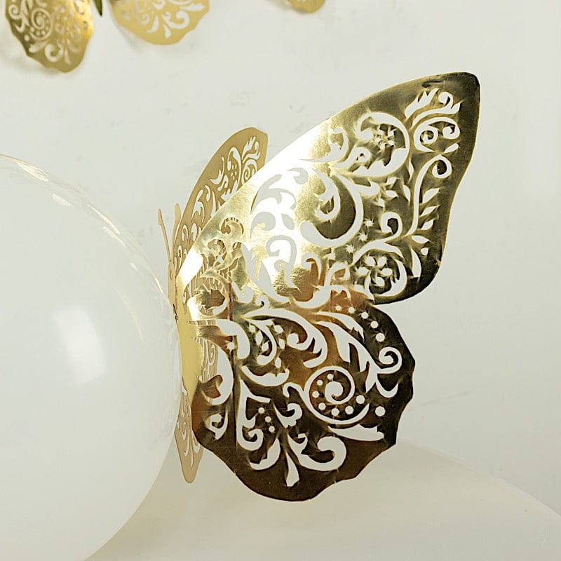 10 Metallic Gold Foil Large 3D Butterfly Wall Stickers