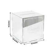 10" Mirror Acrylic Wedding Card Box with Slot