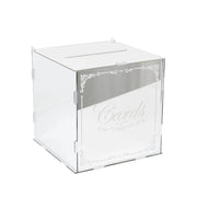10" Mirror Acrylic Wedding Card Box with Slot