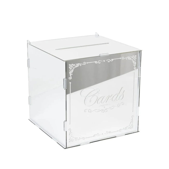 10" Mirror Acrylic Wedding Card Box with Slot